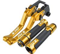 DIoFent For Kawasaki Z750 2007 2008 2009-2012 Motorcycle Short Brake Clutch Levers Handle Grips Handlebar Ends CNC Accessories With Logo Brake Clutch (Color : Gold)