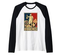 Diogenes Lantern Ancient Greek Philosopher Cynic Athens Raglan Baseball Tee