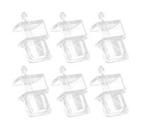 Diogeynu 6 Pieces Fish Tank Screen Net Holder Bracket Landscape Net Mounting Multifunctional Transparent Acrylic Bracket Glass Cover Clip Glass Cover Lid Clip
