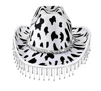 Diogeynu Breathable LED Cowboy Hat For Adult Western Party Large Curved Brim Hat Fedoras Cowboy Sunproof Hat Accessory Led Light Cowboy Hat
