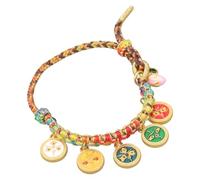 Diogeynu Five Way God of Wealth Handchain Adjustable Woven Colorful Rope Bangle Accessory for Luck and Abundance Hand Woven Colorful Rope Wristchain