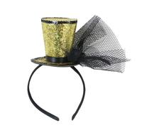 Diogeynu Kids Vintage Fascinator Top Hat Exquisite Glitter for Tea Party Children Costume Pillbox Hat Headwear for Halloween Halloween Party Hats for Adults