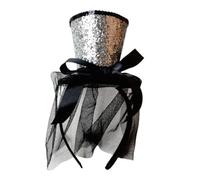 Diogeynu Kids Vintage Fascinator Top Hat Exquisite Glitter for Tea Party Children Costume Pillbox Hat Headwear for Halloween Halloween Party Hats for Adults