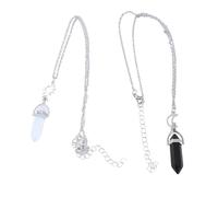 Diogeynu Natural Crystal Stone Pendant Necklace Hexagonal Crystal Necklace Silver Chain For Women Fashion Christmas Decoration