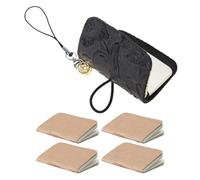 Diogeynu Practical Leather Pocket Notebook Versatile Leather Pocket Pad with Keyring for Trip Inspiration and Records