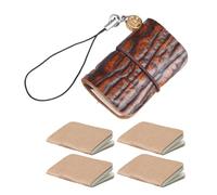 Diogeynu Practical Leather Pocket Notebook Versatile Leather Pocket Pad with Keyring for Trip Inspiration and Records