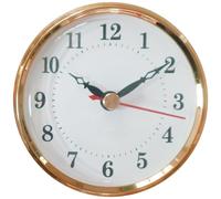 Diogeynu Round Clock Insert Roman/Arabic Numeral Display, Gold Silver Plated Trim for Tablet and Wall Decoration Miniature Clock Insert