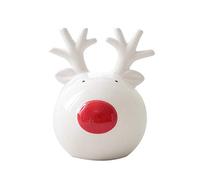 Diogeynu Stylish Ceramic Small Elk Snowman Ornament For Creative Merry Christmas Desktop Decor For Home Office Table