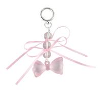 Diogeynu Unique Key Holder Accessory Combining Two Color Ribbons and Clear Beads with A Bowknot Detail for A Touch of Elegant Elegant Bowknot Ornament