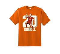 Diogo Jota 20 T-Shirt, Retro Tribute Soccer Fan Tshirt, Liverpool Fan Shirt, Football 1996-2025 Tribute Unisex Top 100% Cotton Gift for Men, Women and Kids Orange