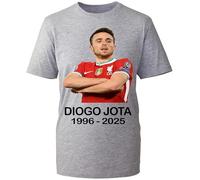 Diogo Tribute T-Shirt 1996-2025 Liverpool Fan Tee Jota RIP Tshirt Forever 20 Jota Football Soccer Tshirt Unisex Kids Adults Tops (Heather Grey, S)