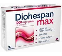 DIOHESPAN MAX 30 tablets - Micronized Diosmin 1000mg - Swelling Legs Pain Cramps Relief - Spider Varicose Veins Relief - Effective Anti Cellulite Natural Treatment NEW