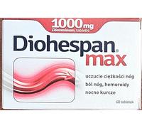 Diohespan Max 60 tb. Feeling of Heaviness in Legs, Leg Pain, Hemorrhoids, Night Cramps 1000 mg