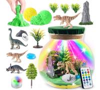 Dioju Light Up Dinosaur Terrarium Kit for Kids, DIY Toys for Boys Ages 3-12, Art and Craft Kits, Night Light Gifts for Christmas Birthday