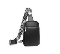DIOMO Anti Theft Small Sling Bag for Women Cross Body Bag Trendy, RFID Fanny Packs Vegan Leather for Women Travel Belt Purse, 1-black Silver Zipper, S, Classic Fashion Retro