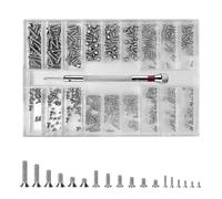 Diompirux 500 Pcs Micro Screws with Screwdriver, Mini Self Tapping Screws Set with Round Cross Head, 18 Sizes Screws for Repair Eyeglasses, Watches, Laptops, Small Electronics Products