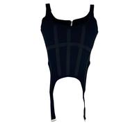 Dion Lee Women's Preloved Rib Combat Corset Top in Black Cotton | Size: 10