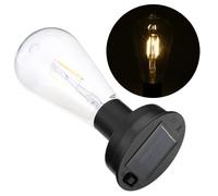 DION Solar Light Bulb, Warm Light Solar Lights Outdoor Garden, Auto On/Off Solar LED Bulb, Waterproof Solar Garden Lights for Fence Courtyard Yard Decoration, 8.5cm Diameter