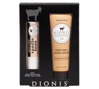 Dionis Goat Milk Skincare Vanilla Bean Scented Hand Cream & Lip Balm Set (1 Oz And .28 Oz)- Cruelty-Free And Paraben-Free (1.28 Ounce (Pack Of 1))