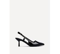 Dionne Black Faux Patent Stiletto Court Heels Linzi Black 6-Standard Fit