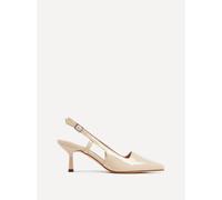 Dionne Nude Faux Patent Stiletto Court Heels Linzi Nude 4-Standard Fit