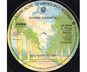 Dionne Warwick - Do You Believe In Love At First Sight 7 Inch (7" Vinyl 45) UK Warner Bros 1978