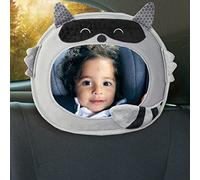 Diono Easy View Racoon Character Baby Car Mirror, Safety Car Seat Mirror for Rear Facing Infant, Fully Adjustable, Wide Crystal Clear View, Shatterproof, Crash Tested