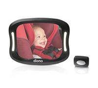 Diono Easy View XXL Baby Car Mirror with Extra Wide View, Safety Car Seat Mirror for Rear Facing Infant with 360 Rotation, LED Night Light, Wide Crystal Clear View, Shatterproof, Crash Tested