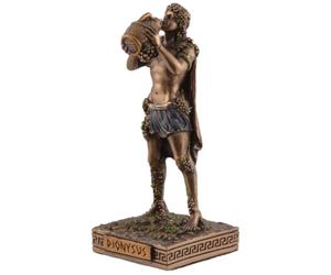 Dionysos Figurine Miniature Gr od of Wine Made of Artificial Stone Hand Painted with Bronze Paint from the Veronese Collection.708-78035