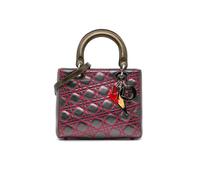 Dior Preloved Anselm Reyle Medium Metallic Lambskin Cannage Lady In Grey Grey One Size