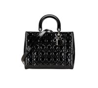 Dior Preloved Large Patent Cannage Lady In Black Black One Size