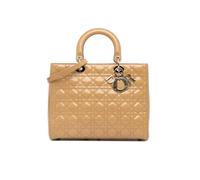 Dior Preloved Large Patent Cannage Lady In Brown Brown One Size