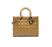 Dior Preloved Large Patent Cannage Lady In Yellow Yellow One Size