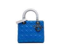 Dior Preloved Medium Bicolor Lambskin Cannage Lady In Blue Blue One Size