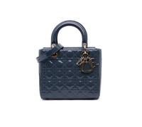 Dior Preloved Medium Patent Cannage Lady In Blue Blue One Size