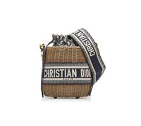 Dior Preloved Oblique Wicker Bucket Bag In Brown Brown One Size