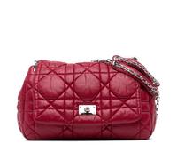 Dior Preloved Quilted Shoulder Bag With Chain Straps And Front Flap Closure In Red Red One Size