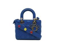 Dior Preloved Small Cannage Lady My Abc In Blue Blue One Size