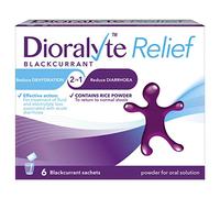 Dioralyte Relief Blackcurrant - Fast and Effective Rehydration Treatment to Help Replace the Loss of Body Fluid and Electrolytes (minerals and salts) - Blackcurrant Flavour- 6 sachets