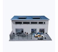 Diorama 1/64 Garage Model, City Factory Repairs Workshop Scene Model,Car Parking Lot Display Case with LED Lighting