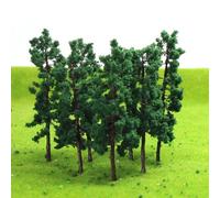 Diorama Kit,20Pcs 9x3.5cm Dark Green HO Scale Model Trees 1:87 Iron Wire Train Layout Set