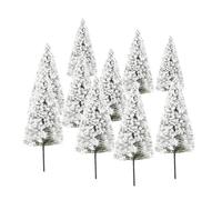 Diorama Scenery Kits,10Pcs 10cm Model Pine Trees Miniature White Snow Trees Winter Forest Train Railway Layout Landscape Diorama Scenery OO Scale Style A