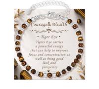 Diorra Bracelets for Women, Natural Stone Crystal Healing Bead Bracelets Anxiety Relief/Lucky/Protection/Energey/Courage Inspirational Jewellery Gifts for Women Ladies