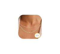 Diorra Gold Necklaces for Women, 2Pcs Layered Silver Chains for Women 925 Sterling Silver Italian Box/Rope/Figaro/Cuban Link Chain Necklace Jewellery Gifts