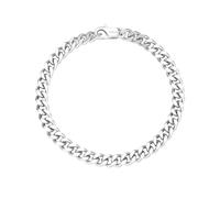 Diorra Gold Silver Bracelets for Mens Women, Sterling Silver Solid 6mm Wide Cuban Link Chain Bracelet for Men Women (7/7.5/8.3/9Inches)