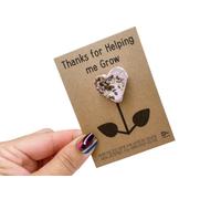 Dios Designs Thanks for Helping me Grow - Heart Shaped Seed Bomb Teacher Gift (One Seed Bomb, Random)