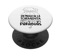 Dios es mi paraguas en medio de la tormenta PopSockets Adhesive PopGrip