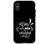 Dios Mira Tu Corazon, Believer Faith God Cross Quotes Case for iPhone X/XS