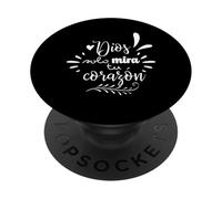 Dios Mira Tu Corazon, Believer Faith God Cross Quotes PopSockets Adhesive PopGrip