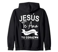Dios te ama con amor eterno, ya no endurezcas más tu corazón Zip Hoodie